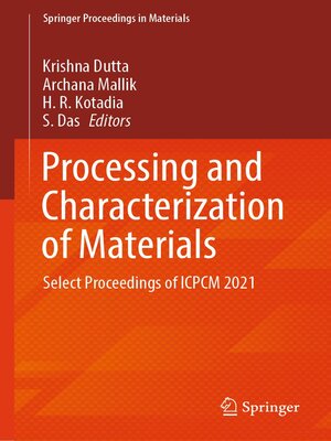 cover image of Processing and Characterization of Materials